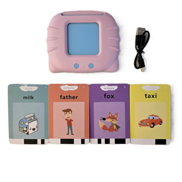 Talking Flash Cards Learning Educational Word Game Montessori Kids Toddlers NEW - Picture 1 of 8